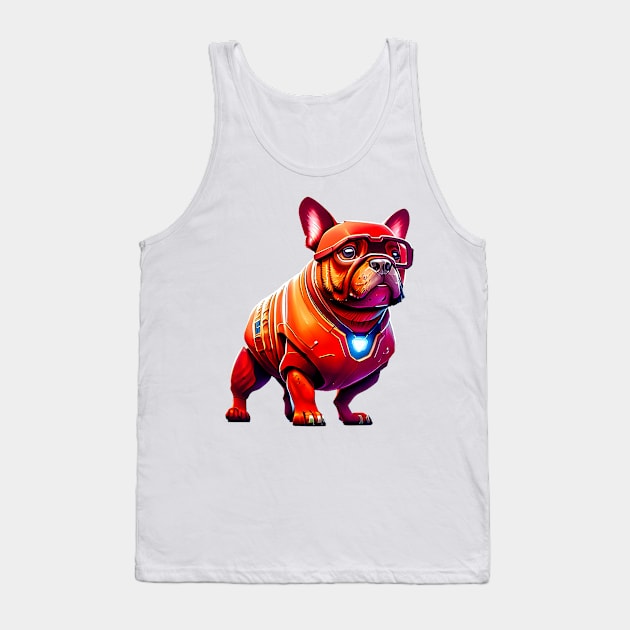 Frenchie in Futuristic Canine Armor Tank Top by fur-niche